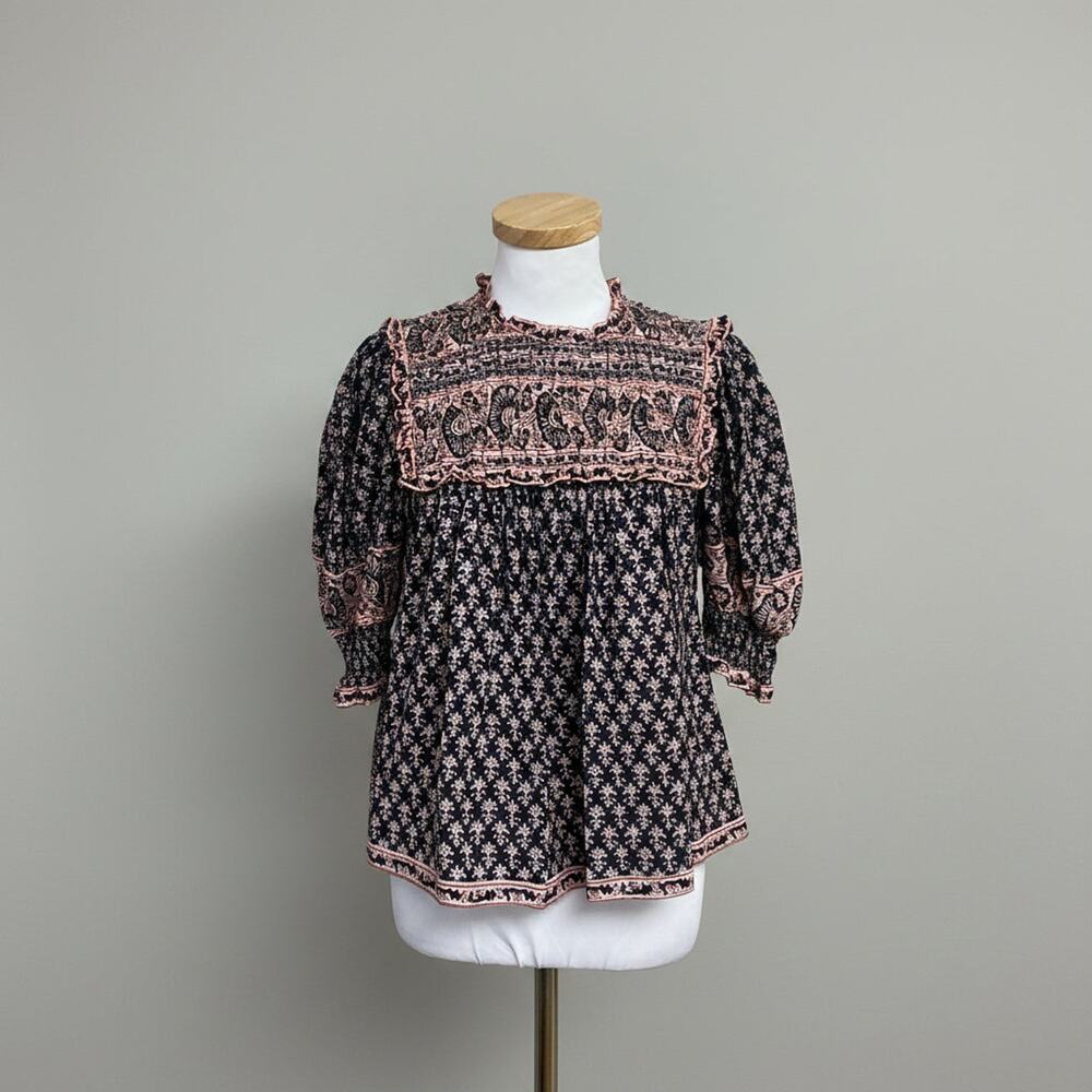 Sea New York blue and blush Jasper blouse, size XS